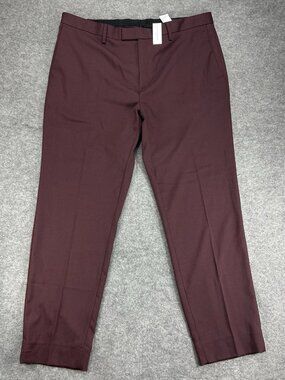 Banana Republic Tailored Fit Slacks Dress Pants Men's 38x32 Burgundy NWT $150